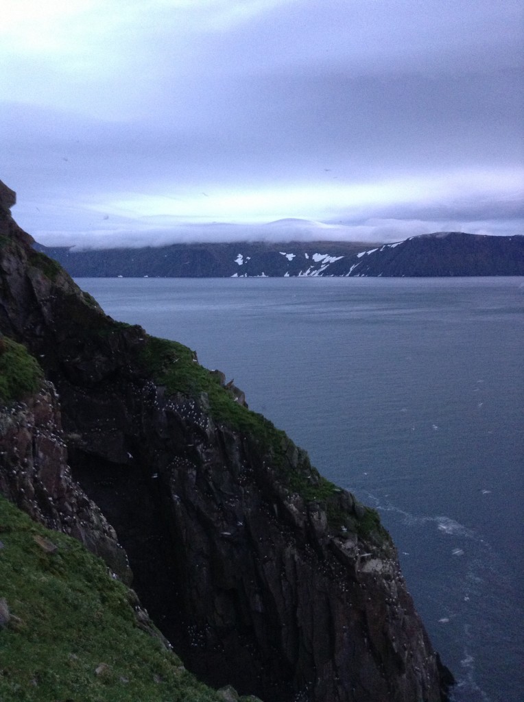 Looking back where I came from--the trail skirts over that cliff