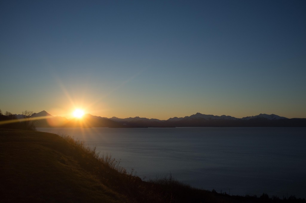 Golden morning light over Kachemak Bay